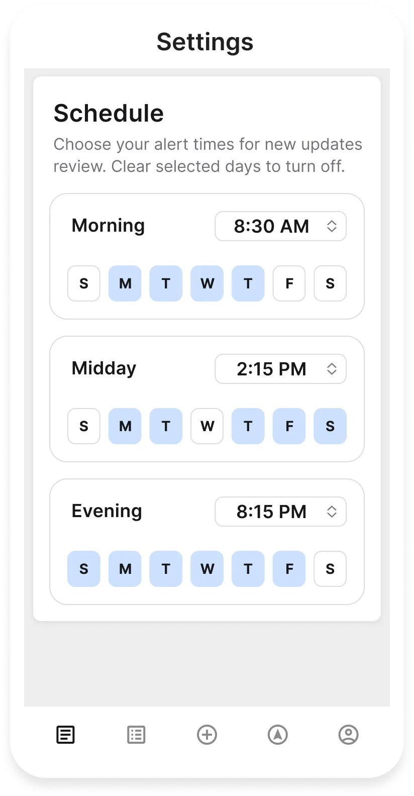 SimplyNotified mobile app showing delivery and reach