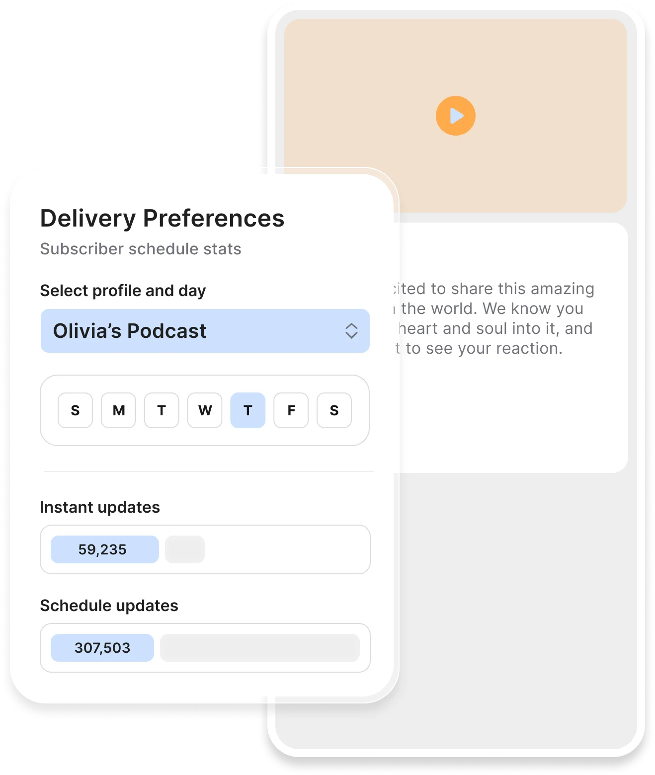 Creator interface mockup
