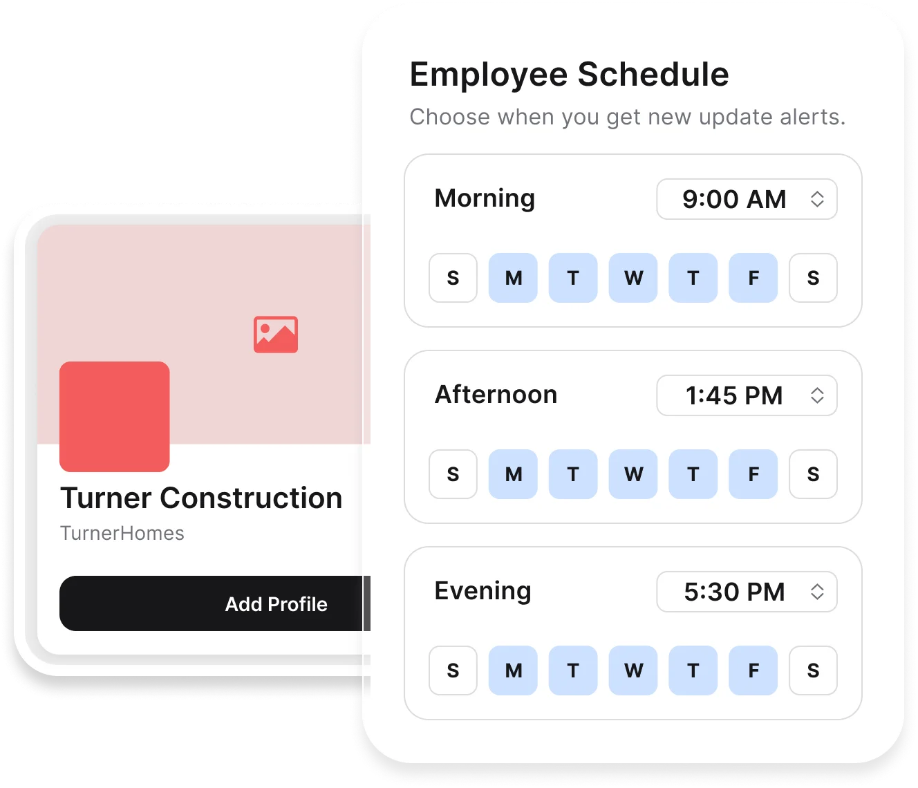 Employee interface mockup