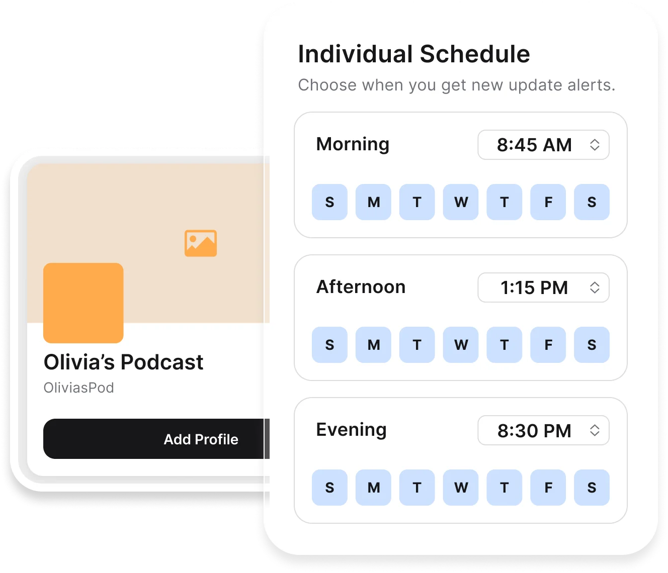 Individual interface mockup